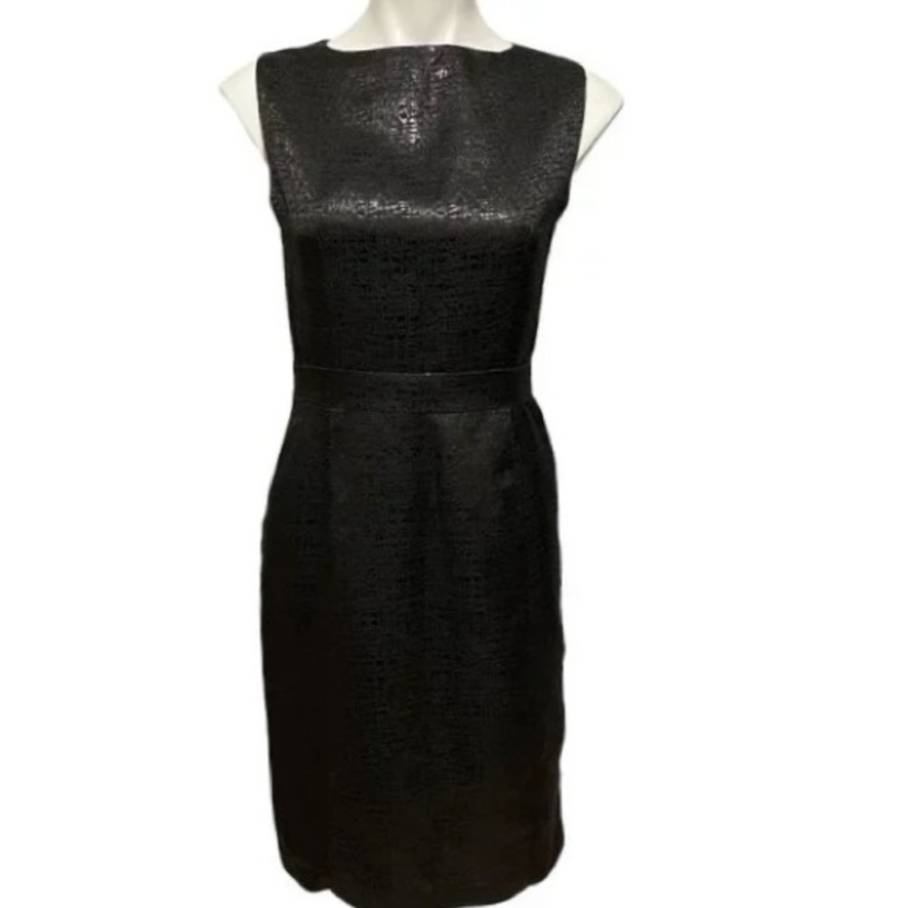 Susana Monaco Black Sparkle Detail Boat Neck Sleeveless Cocktail Dress Size. 6
